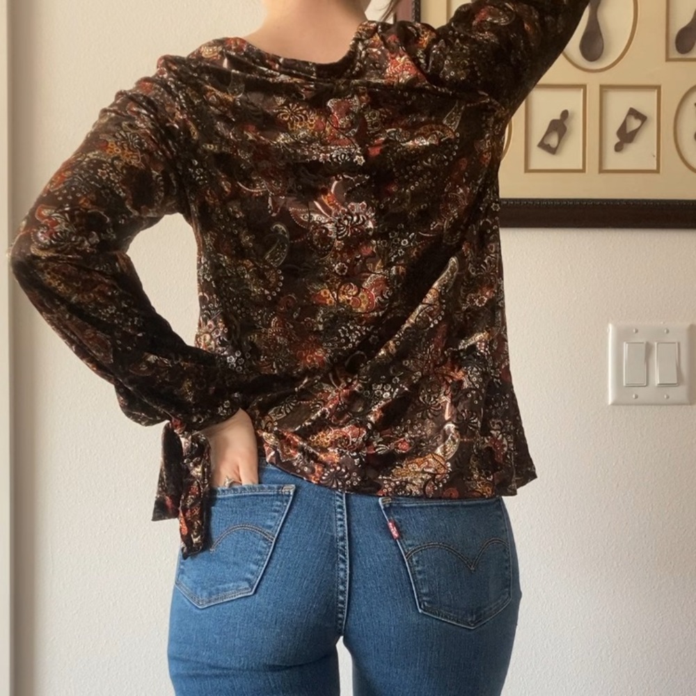 Floral Paisley Velvet Women's Top